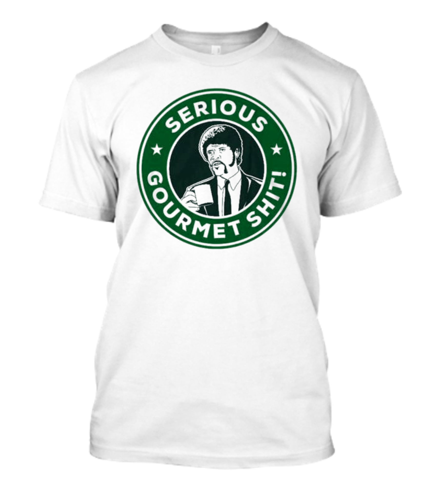 Serious Gourmet Shit Coffee Cup Meme Green Circle Emblem T-Shirt
