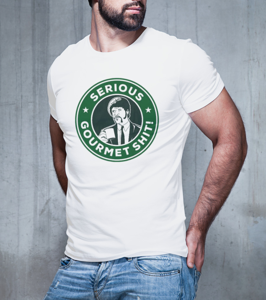 Serious Gourmet Shit Coffee Cup Meme Green Circle Emblem T-Shirt
