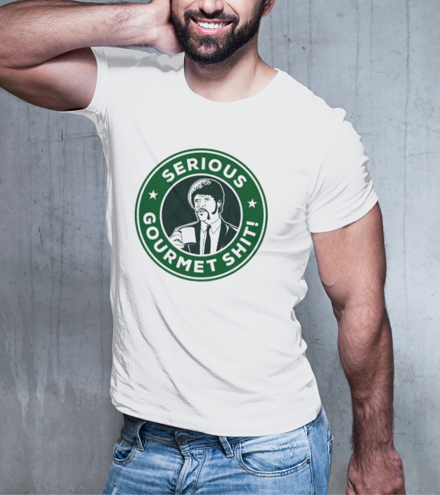 Serious Gourmet Shit Coffee Cup Meme Green Circle Emblem T-Shirt