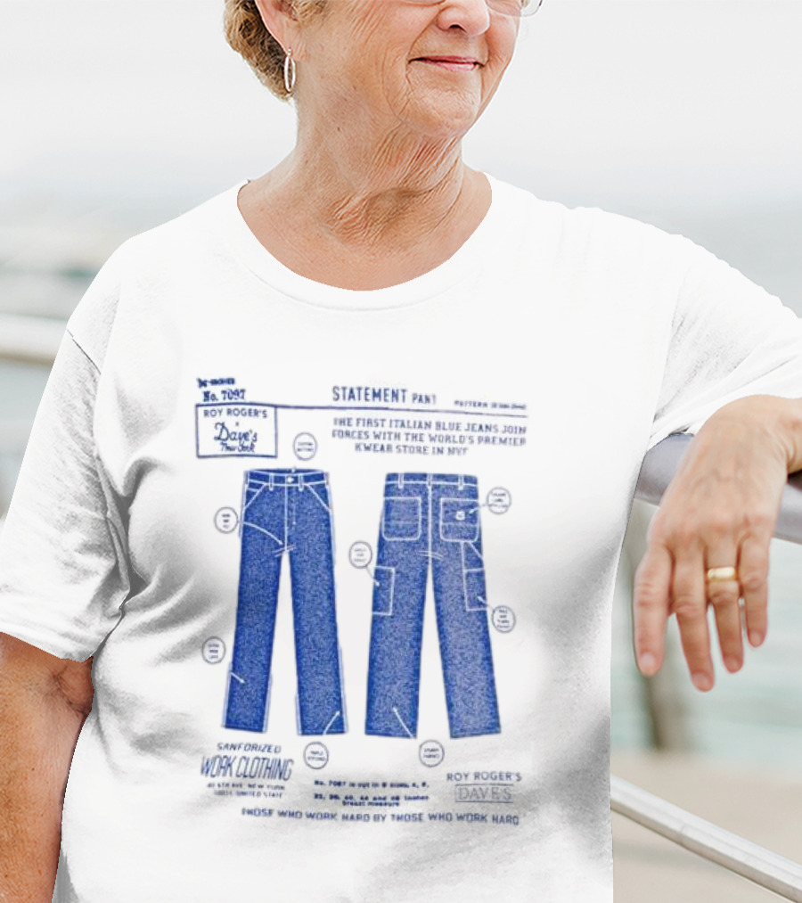 Roy Roger's Dave's Workwear Collaboration Italian Blue Jeans In NYC T-Shirt
