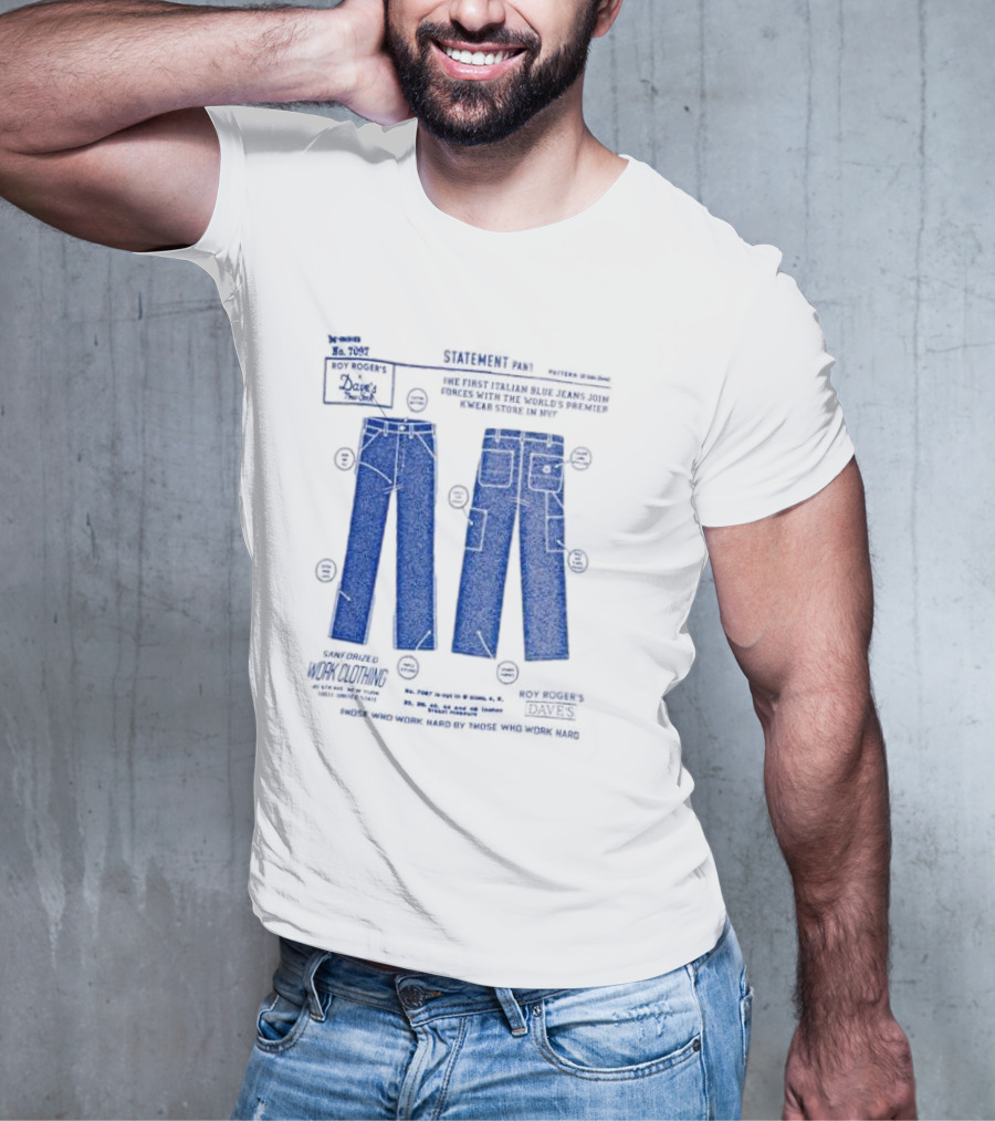 Roy Roger's Dave's Workwear Collaboration Italian Blue Jeans In NYC T-Shirt