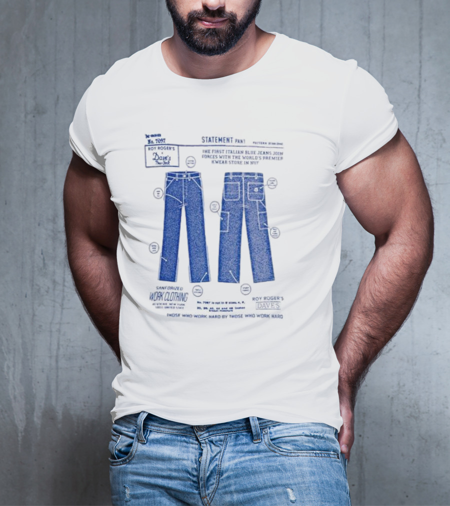 Roy Roger's Dave's Workwear Collaboration Italian Blue Jeans In NYC T-Shirt