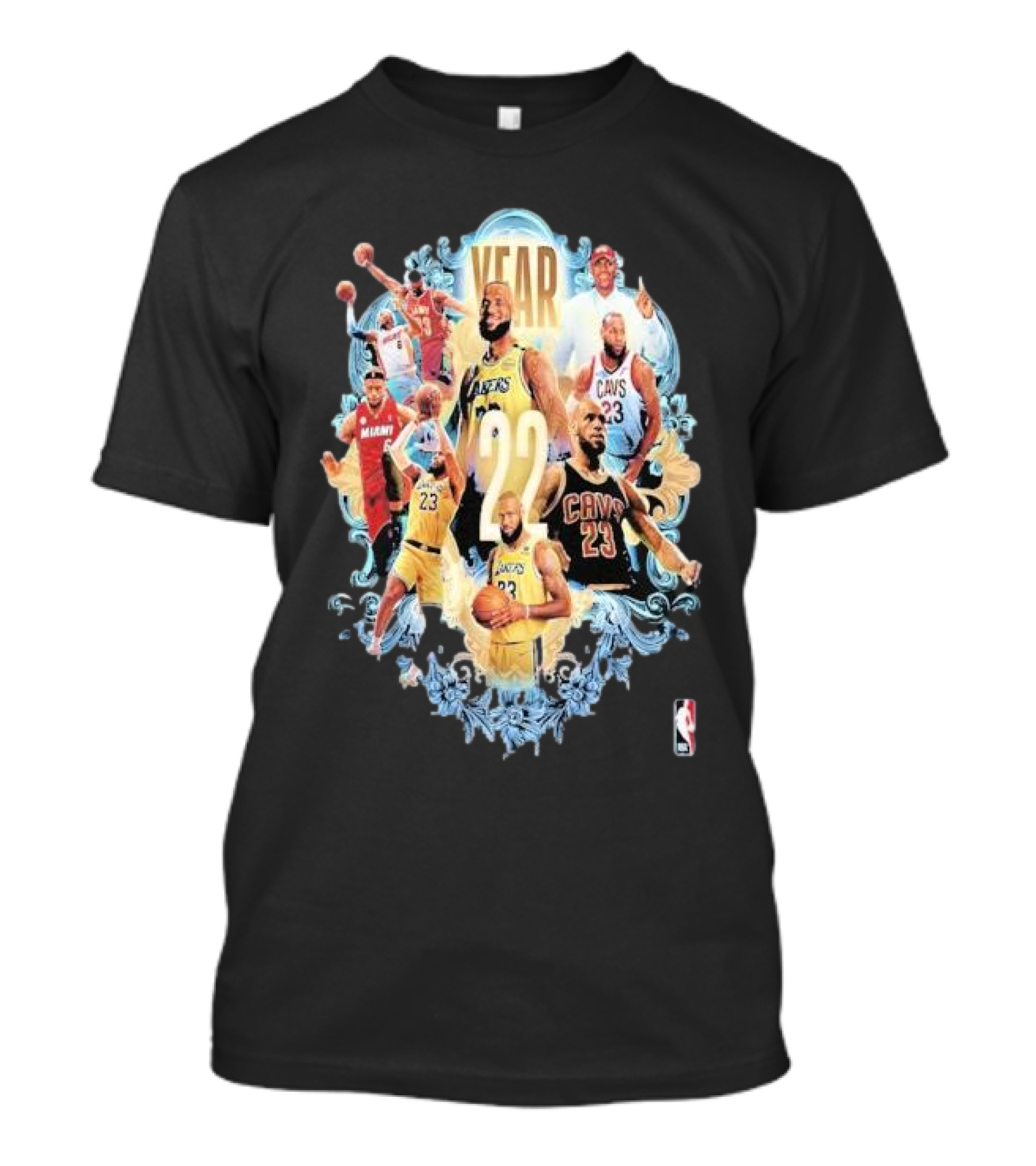 22 Years Of NBA Legend LeBron James In Lakers Cavs And Heat Jerseys T-Shirt