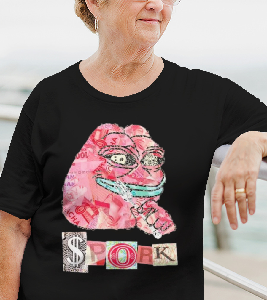 Pauly Spork Frog With Collage Pattern And Iconic Symbolism T-Shirt