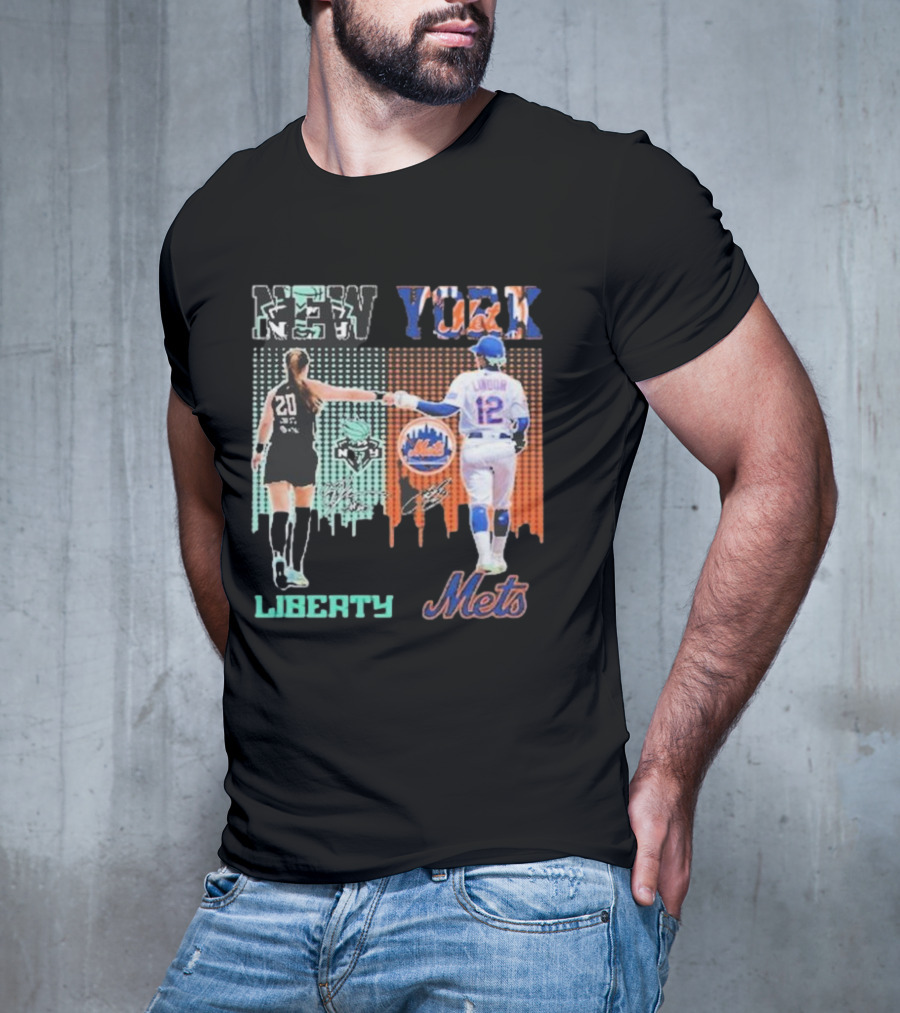 New York Liberty Sabrina Ionescu Francisco Lindor Mets T-Shirt