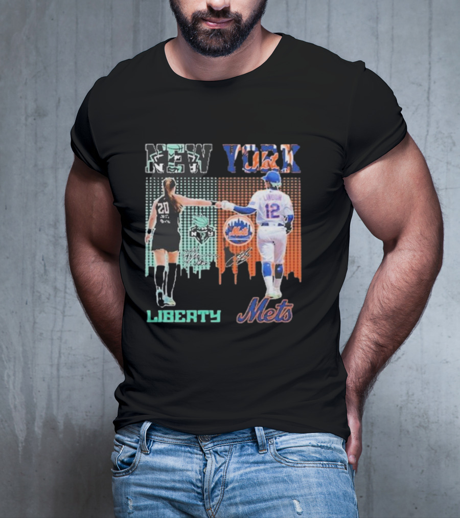 New York Liberty Sabrina Ionescu Francisco Lindor Mets T-Shirt