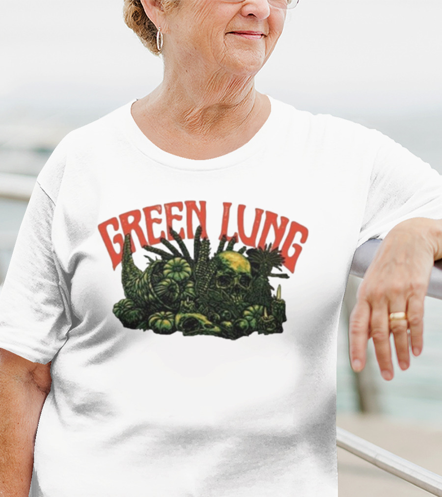 Green Lung Harvest Skull And Pumpkins T-Shirt
