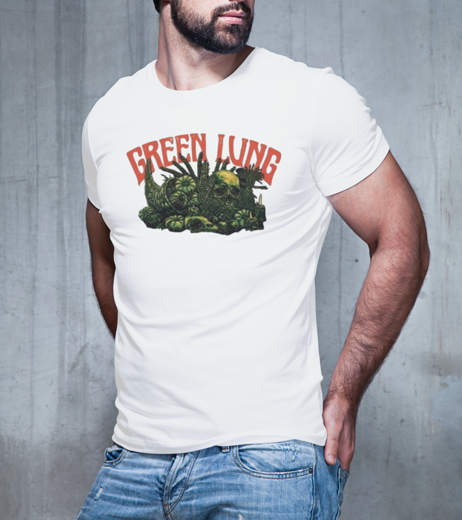 Green Lung Harvest Skull And Pumpkins T-Shirt