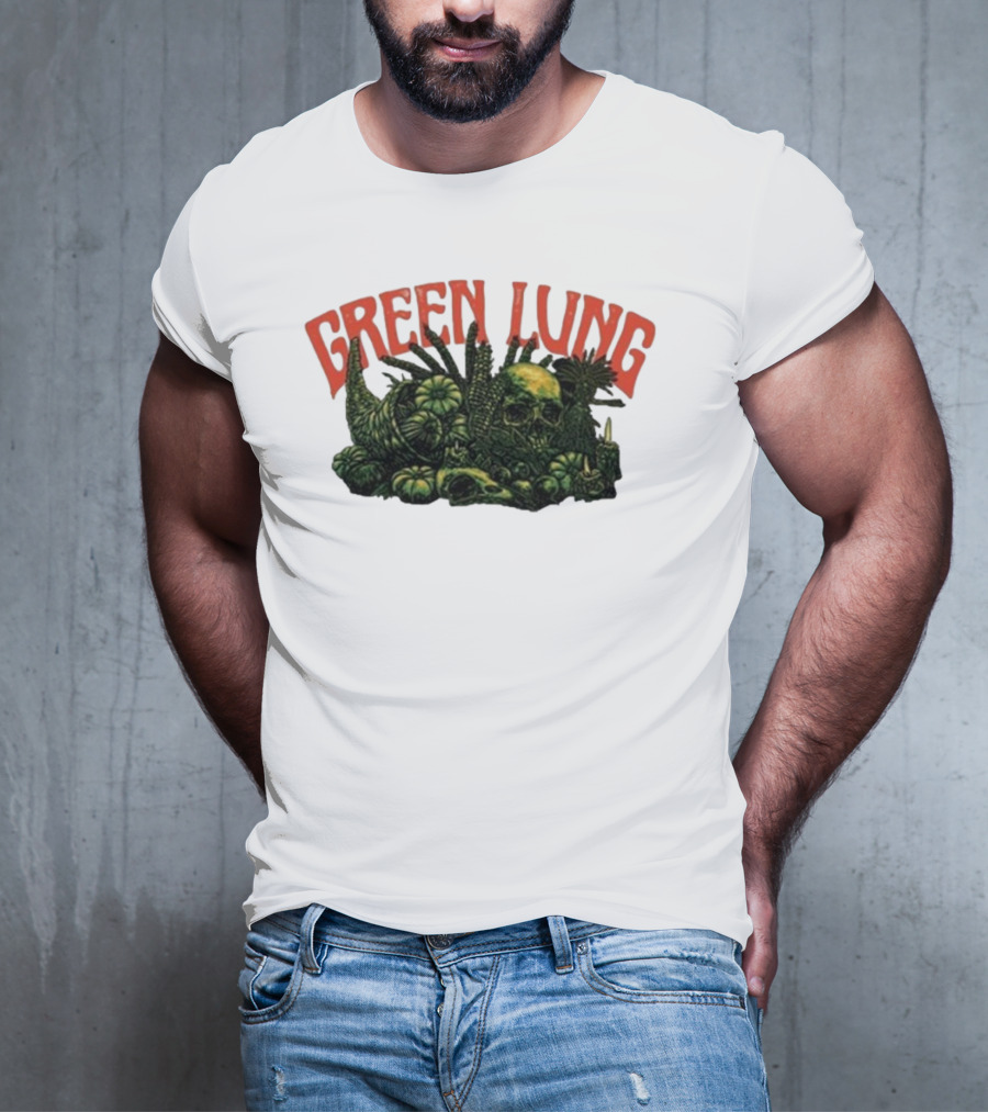 Green Lung Harvest Skull And Pumpkins T-Shirt