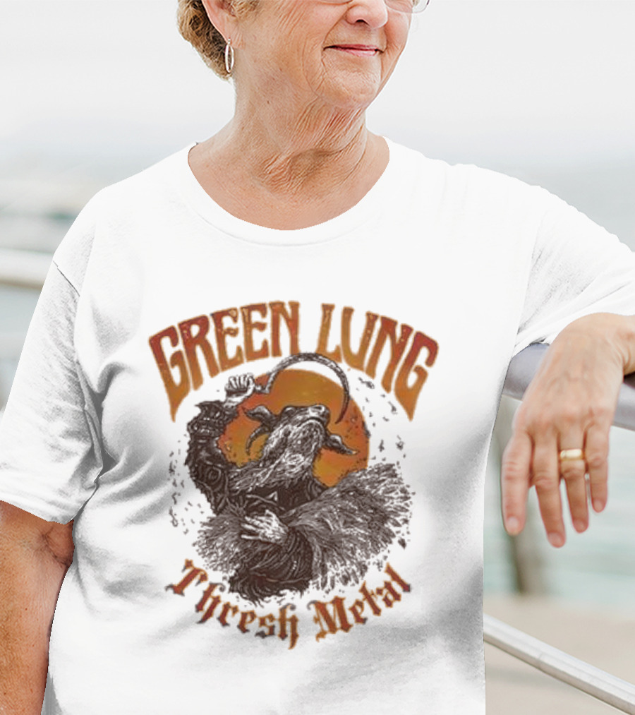 Green Lung Thrash Metal Mystical Goat With Crescent Blade T-Shirt