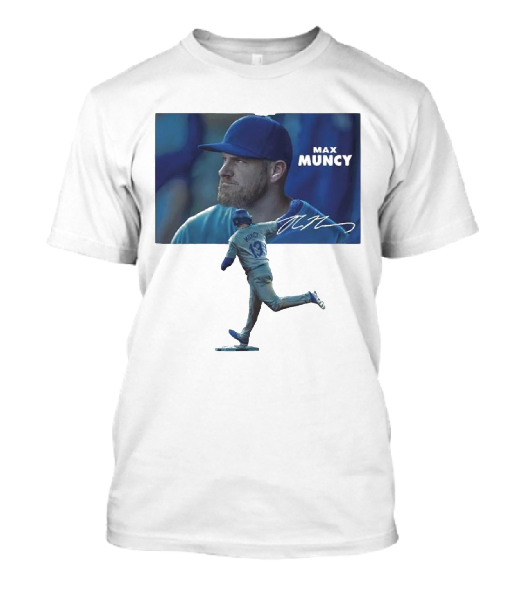 Max Muncy Baseball Figurine And Signature Photo T-Shirt