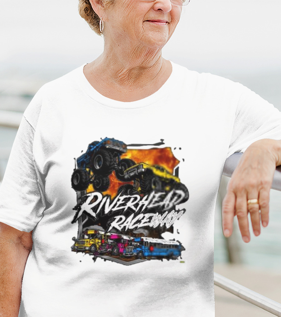 Monster Trucks And Busses At Riverhead Raceway Explosive Action T-Shirt