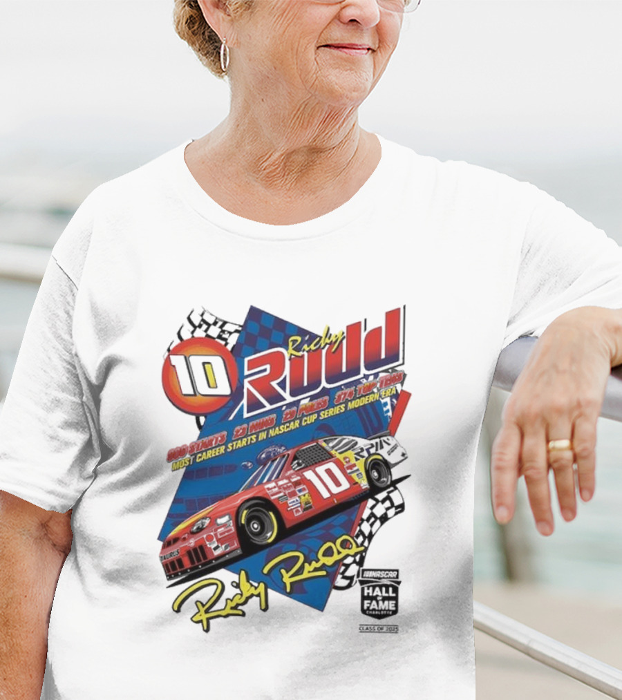Ricky Rudd 2025 NASCAR Hall Of Fame Inductee 906 Starts 23 Wins 29 Top 5s 48 Top 10s Most Career Starts In NASCAR Cup Series Modern Era T-Shirt