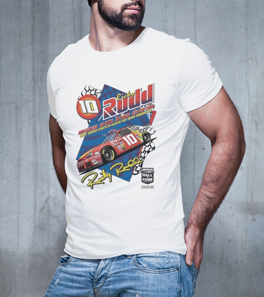 Ricky Rudd 2025 NASCAR Hall Of Fame Inductee 906 Starts 23 Wins 29 Top 5s 48 Top 10s Most Career Starts In NASCAR Cup Series Modern Era T-Shirt