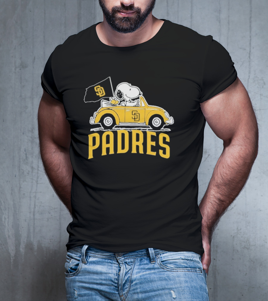 Snoopy San Diego Padres Car Flag Baseball Mascot T-Shirt
