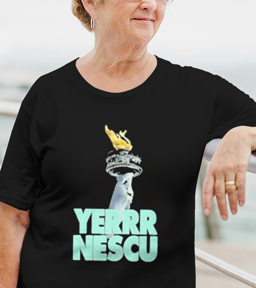 Sabrina Rocking The YERRR NESCU Statue Of Liberty Torch Flame T-Shirt
