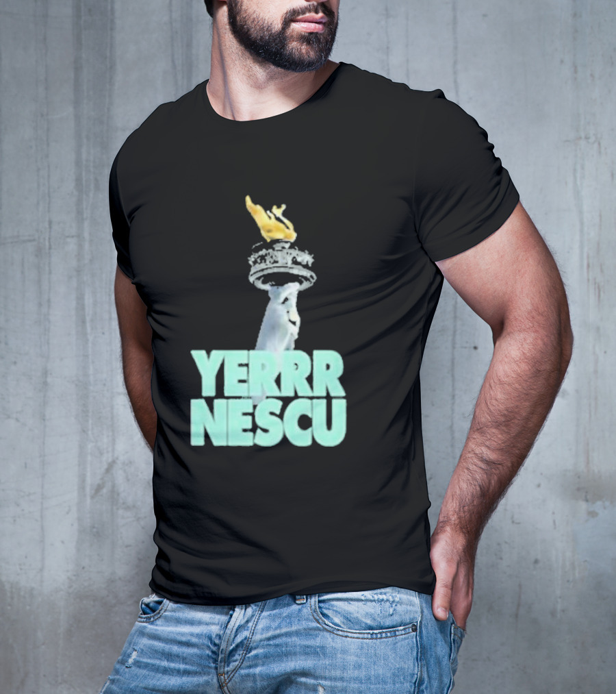 Sabrina Rocking The YERRR NESCU Statue Of Liberty Torch Flame T-Shirt