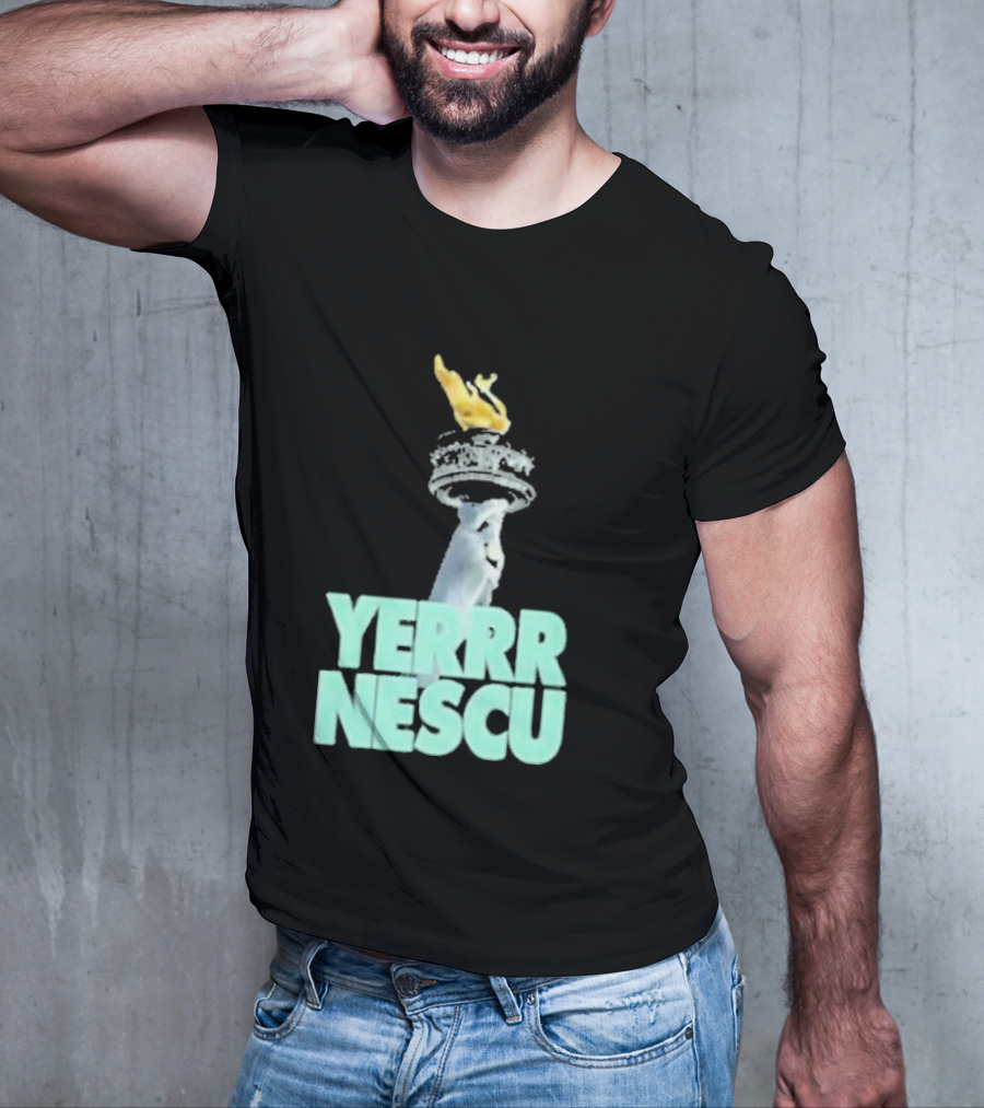 Sabrina Rocking The YERRR NESCU Statue Of Liberty Torch Flame T-Shirt