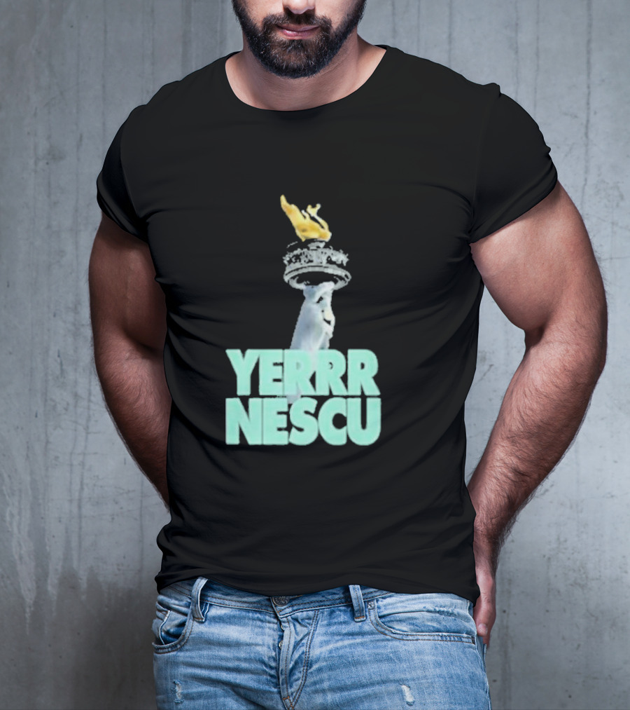 Sabrina Rocking The YERRR NESCU Statue Of Liberty Torch Flame T-Shirt