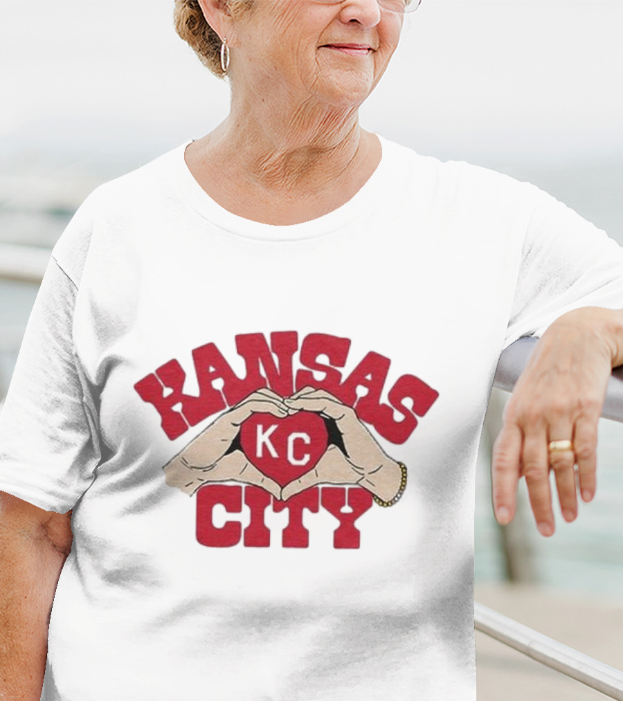Kansas City KC Heart Hands Charlie Hustle Adults T-Shirt