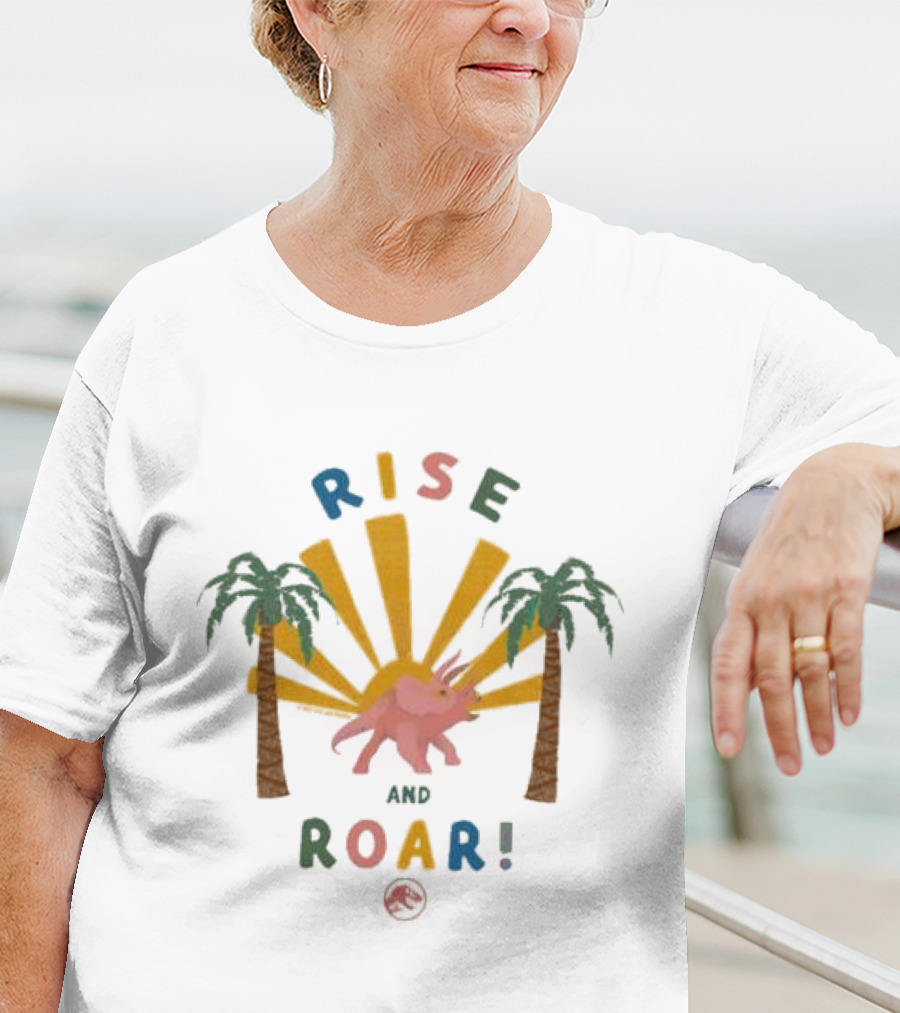 Jurassic Park Rise And Roar Toddler Triceratops And Palm Trees T-Shirt
