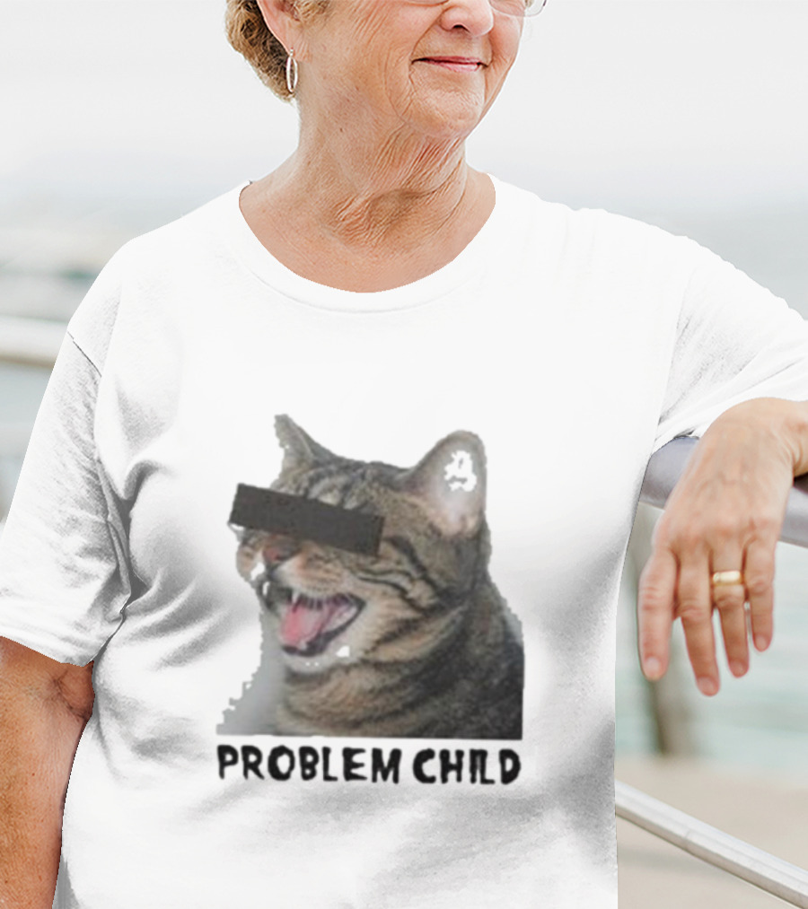 PROBLEM CHILD Cat Meme Censored Face T-Shirt