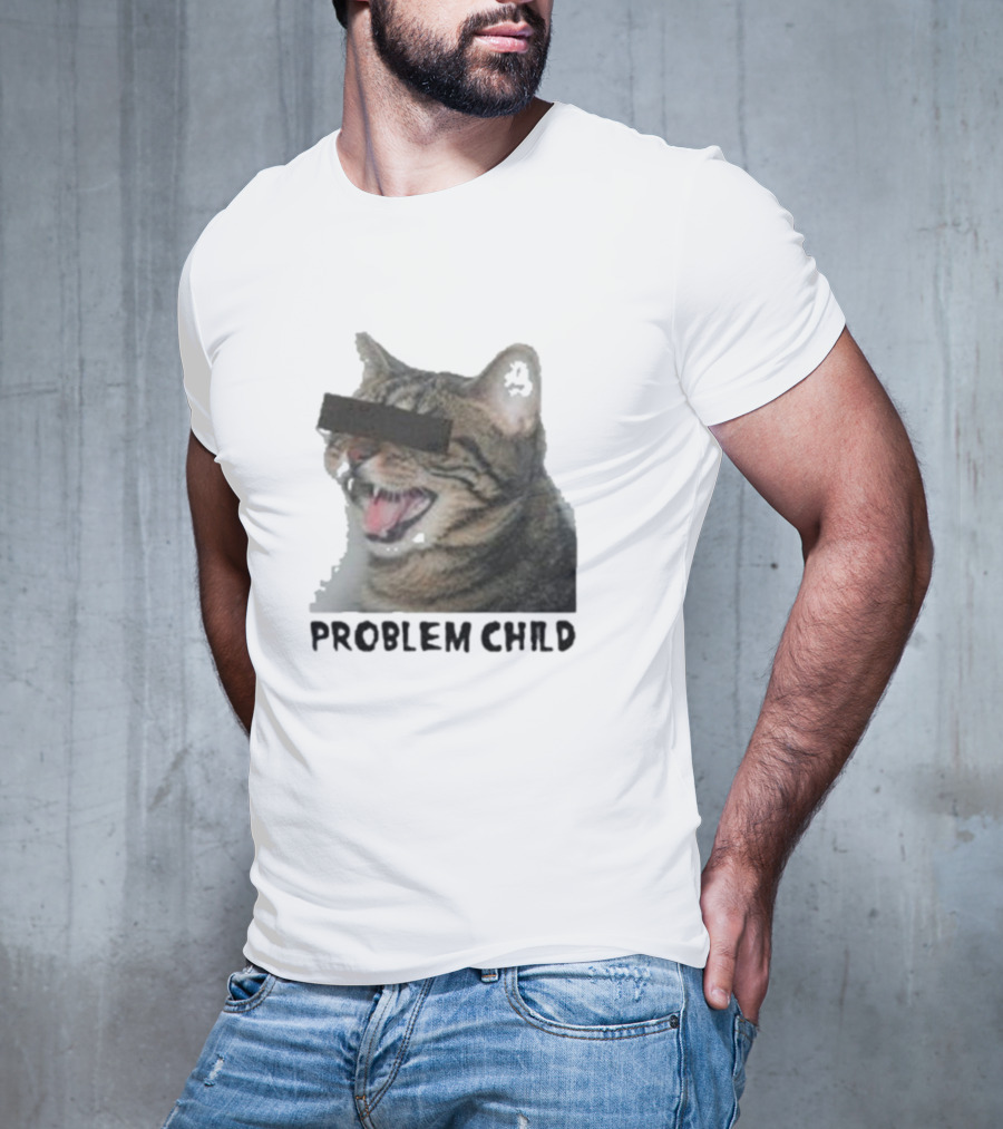 PROBLEM CHILD Cat Meme Censored Face T-Shirt