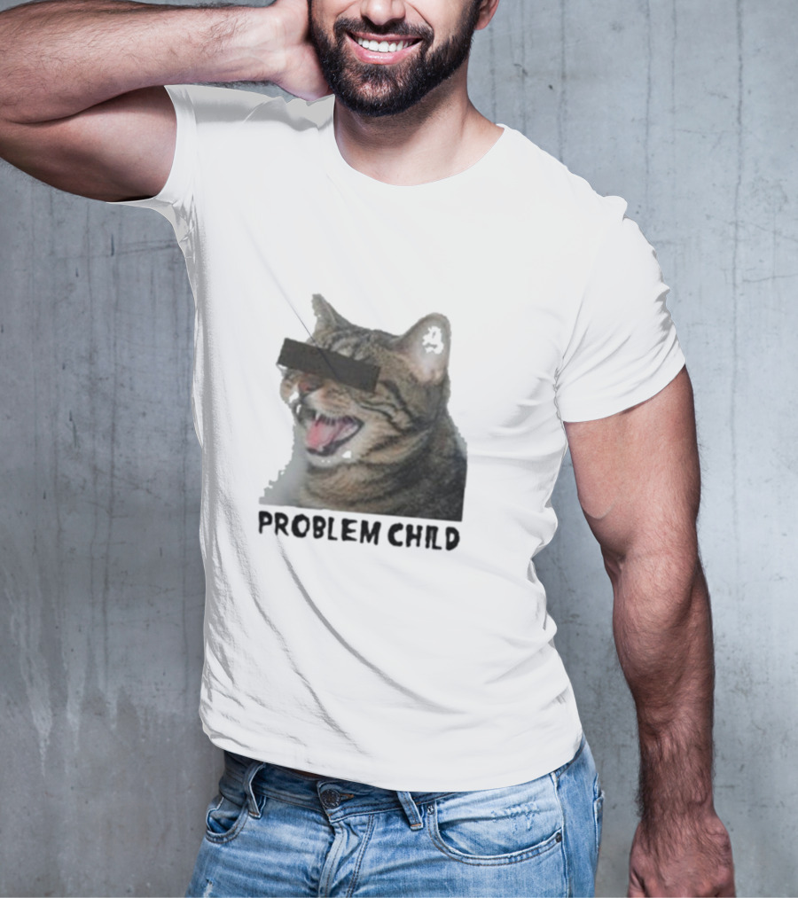 PROBLEM CHILD Cat Meme Censored Face T-Shirt