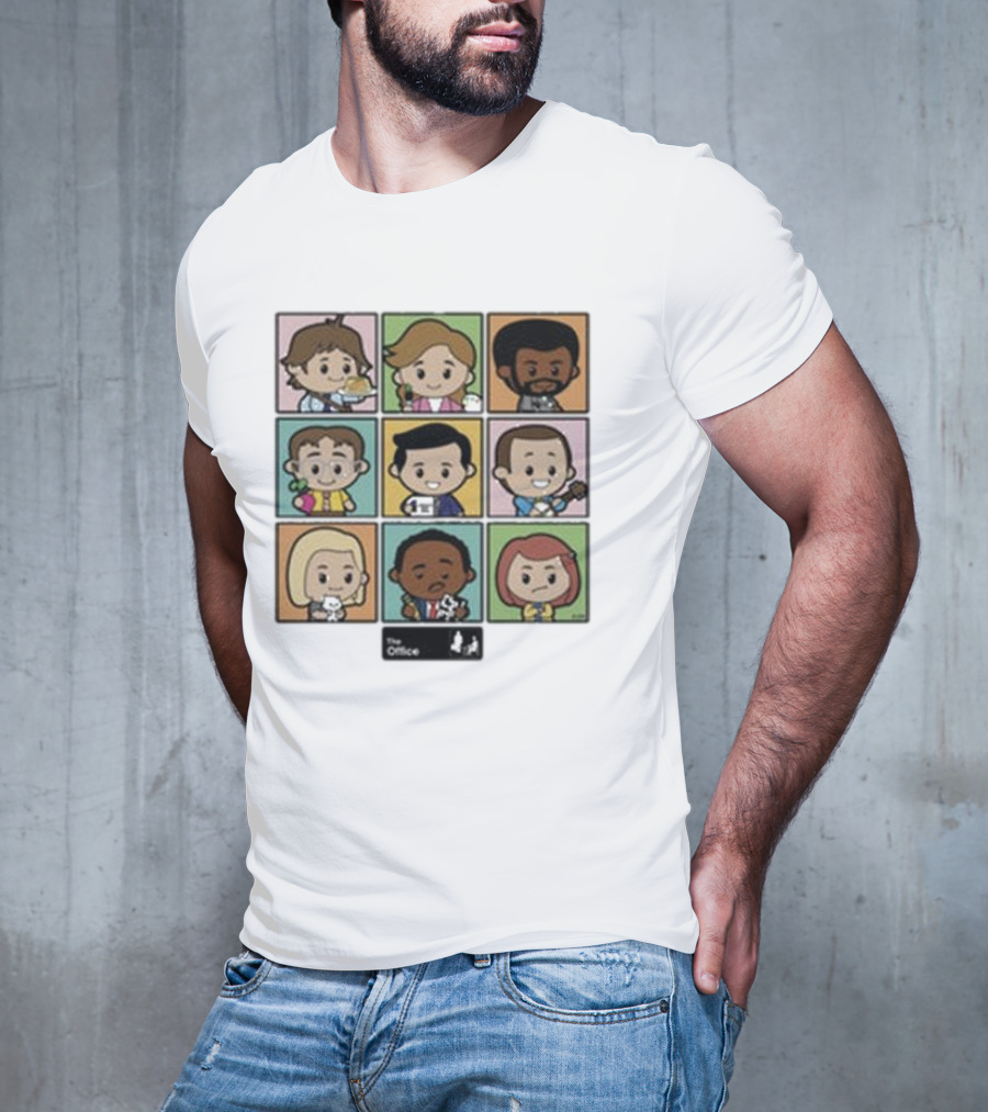 The Office Characters Cartoon Grid Toddler T-Shirt