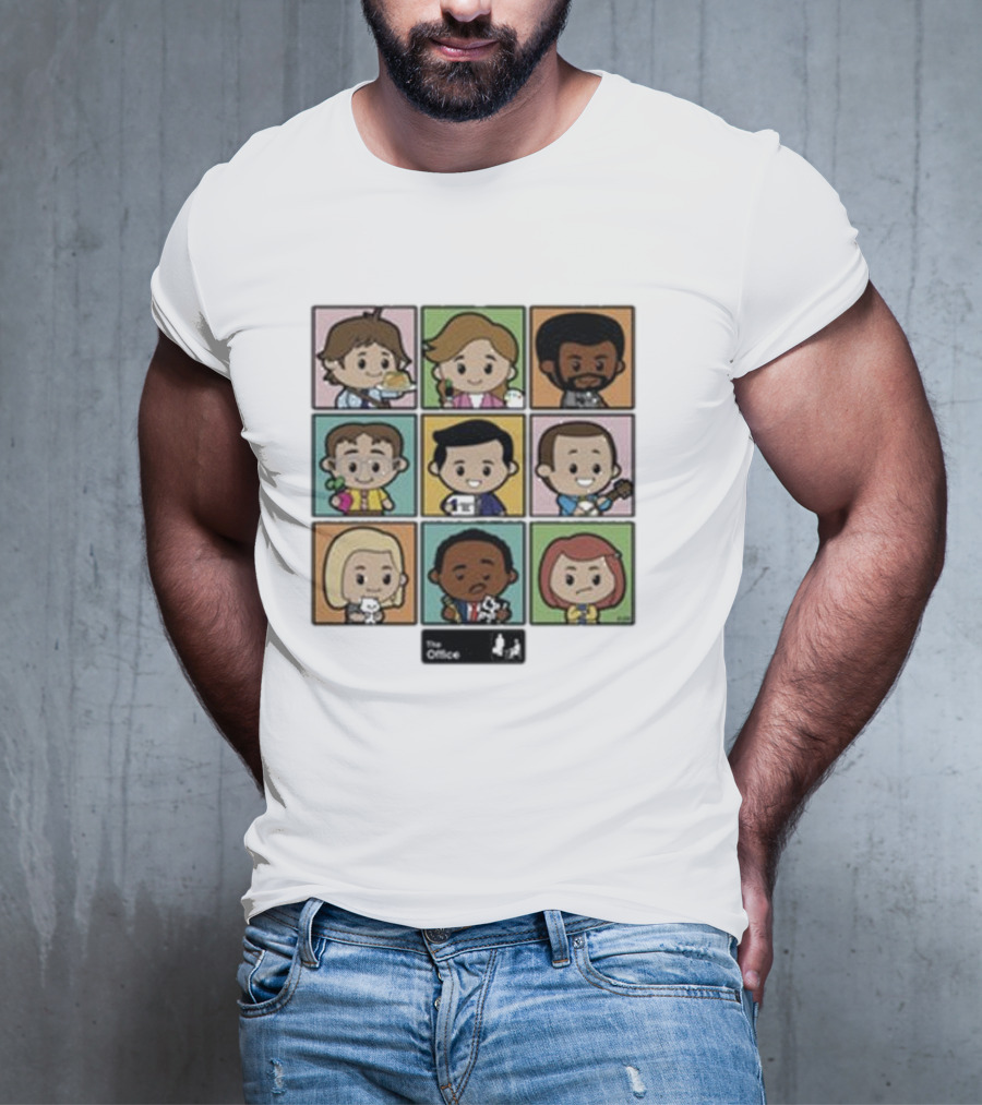 The Office Characters Cartoon Grid Toddler T-Shirt
