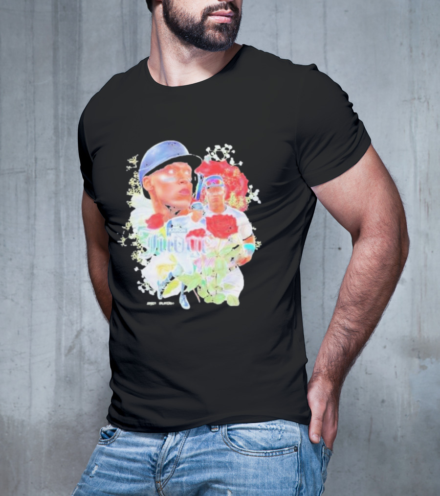 Aaron Judge Smell The Roses New York Yankees Baseball Player Floral T-Shirt
