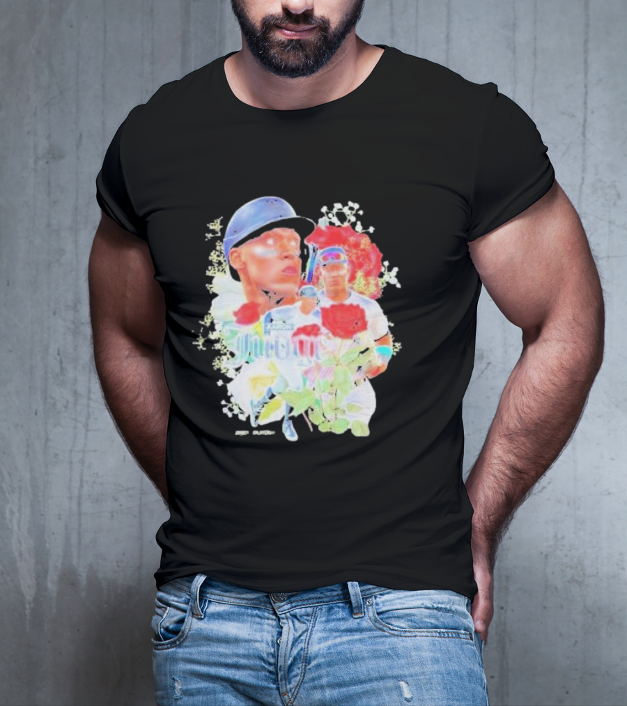 Aaron Judge Smell The Roses New York Yankees Baseball Player Floral T-Shirt