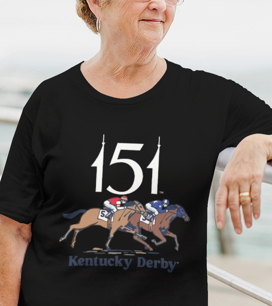 Kentucky Derby 151 Hug The Rail Ahead Levi T-Shirt