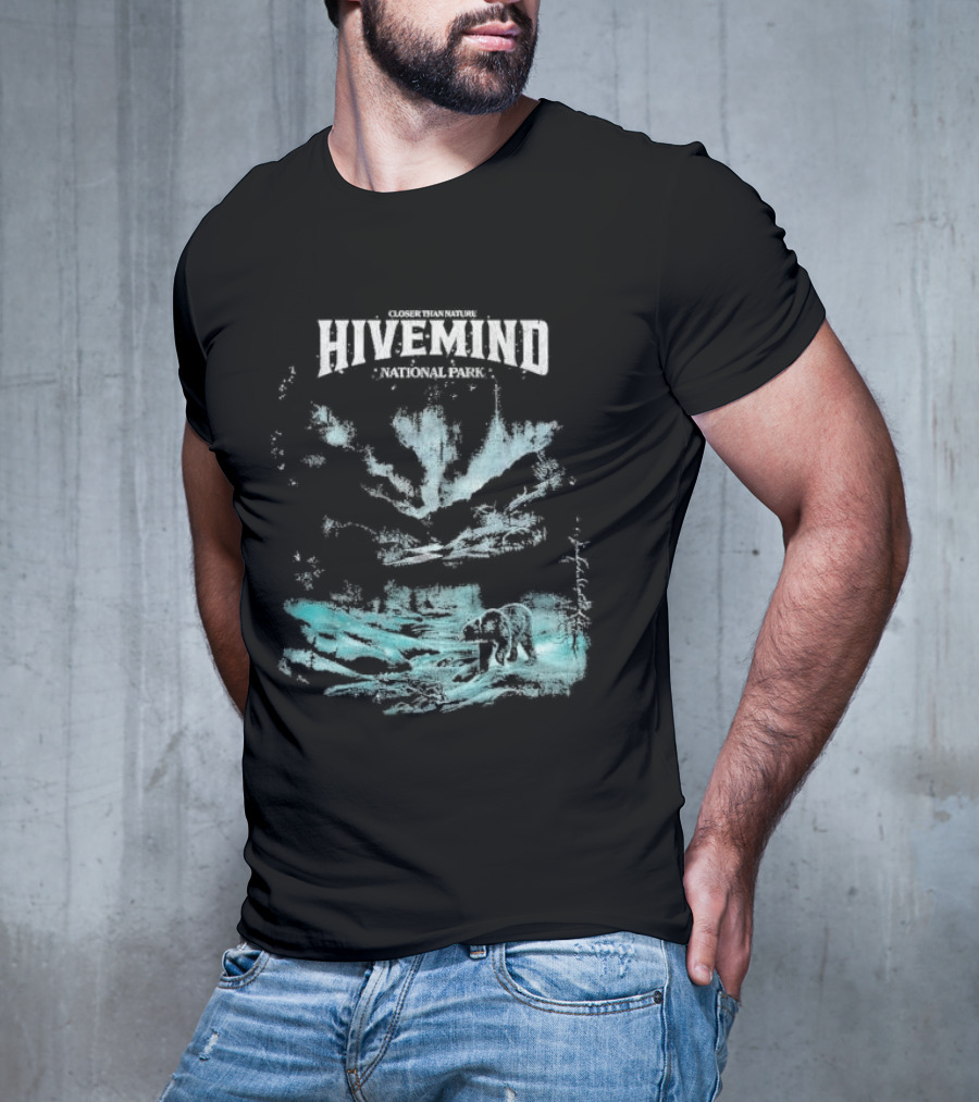 Closer Than Nature Hivemind National Park Bear Wilderness Scene T-Shirt
