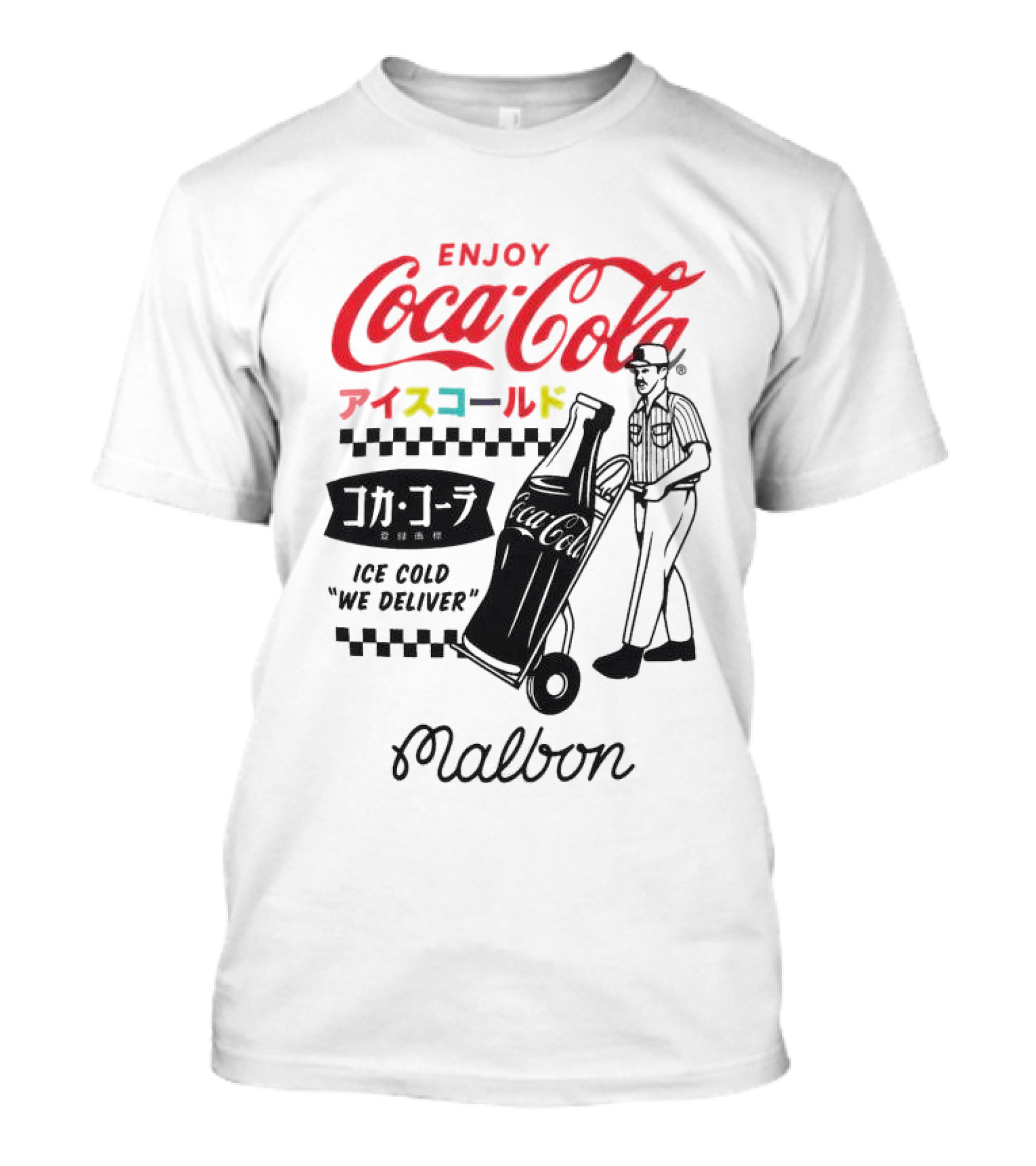 Enjoy Coca-Cola Ice Cold We Deliver Vintage Style Malbon Collaboration T-Shirt
