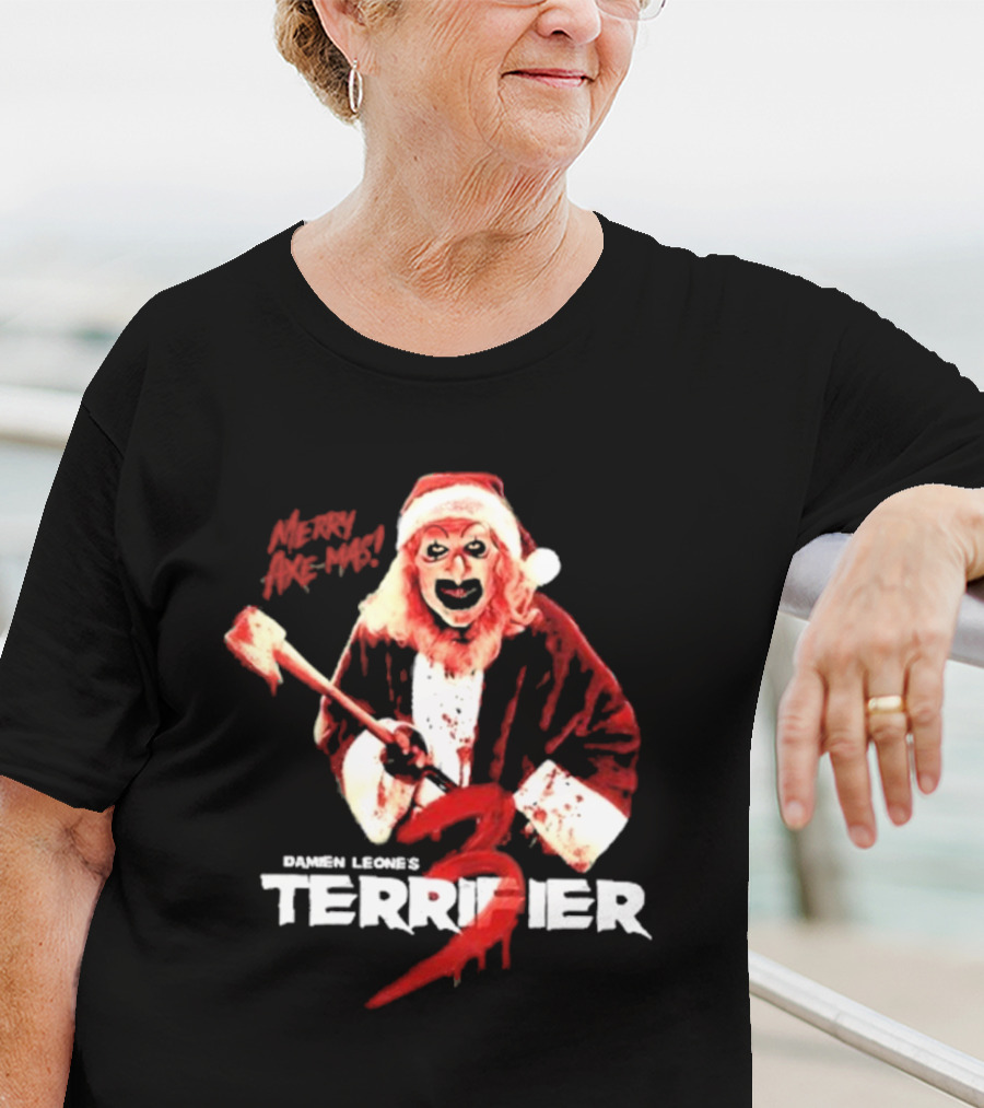 Damien Leone's Terrifier 3 Mery Axe-Mas Red Santa Clown T-Shirt