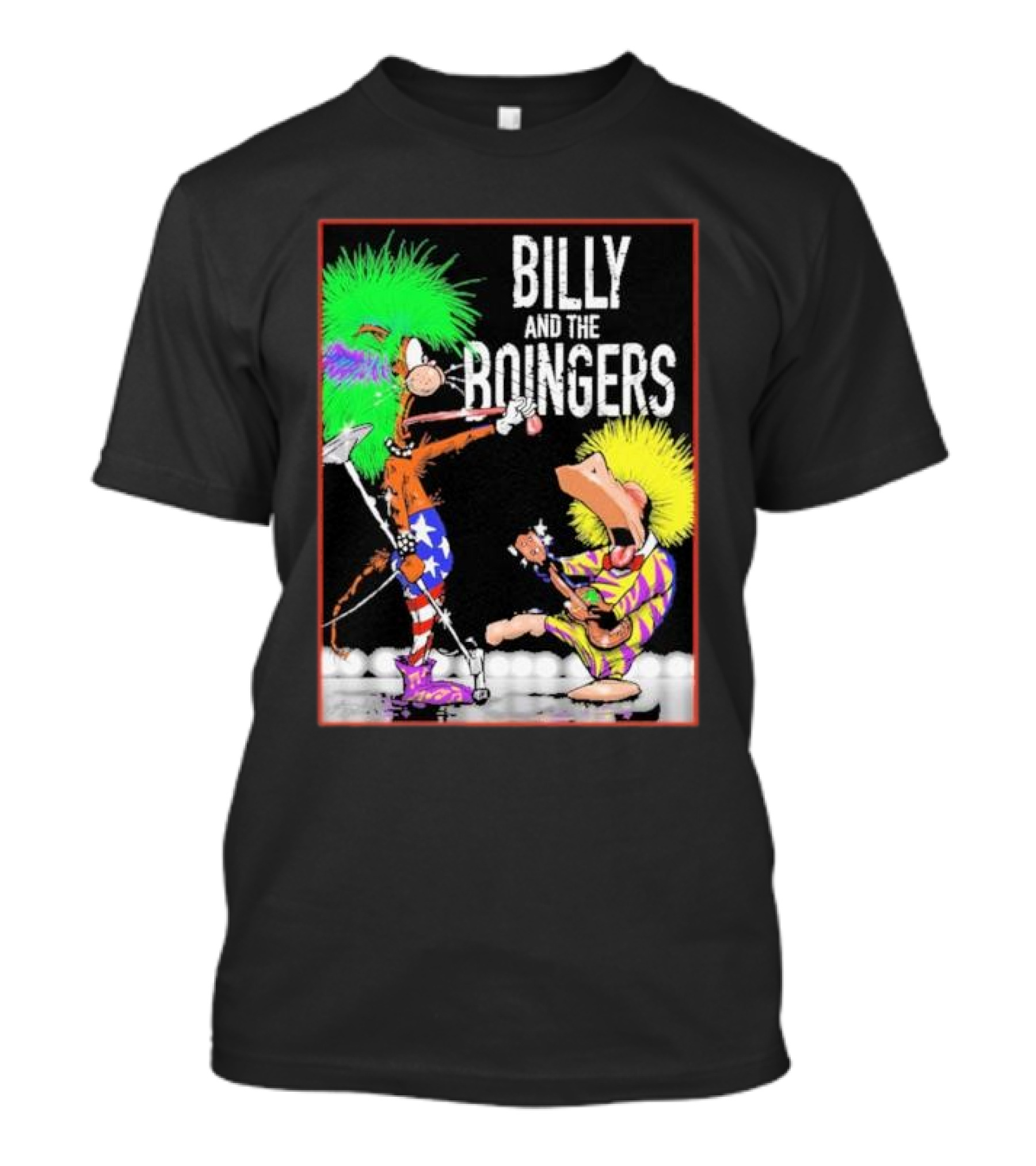 Billy And The Boingers Celebrate Big Hair Era With Great Music Star Stripes And Colors T-Shirt