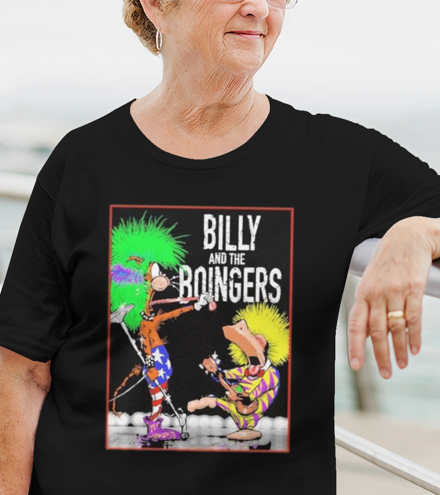 Billy And The Boingers Celebrate Big Hair Era With Great Music Star Stripes And Colors T-Shirt