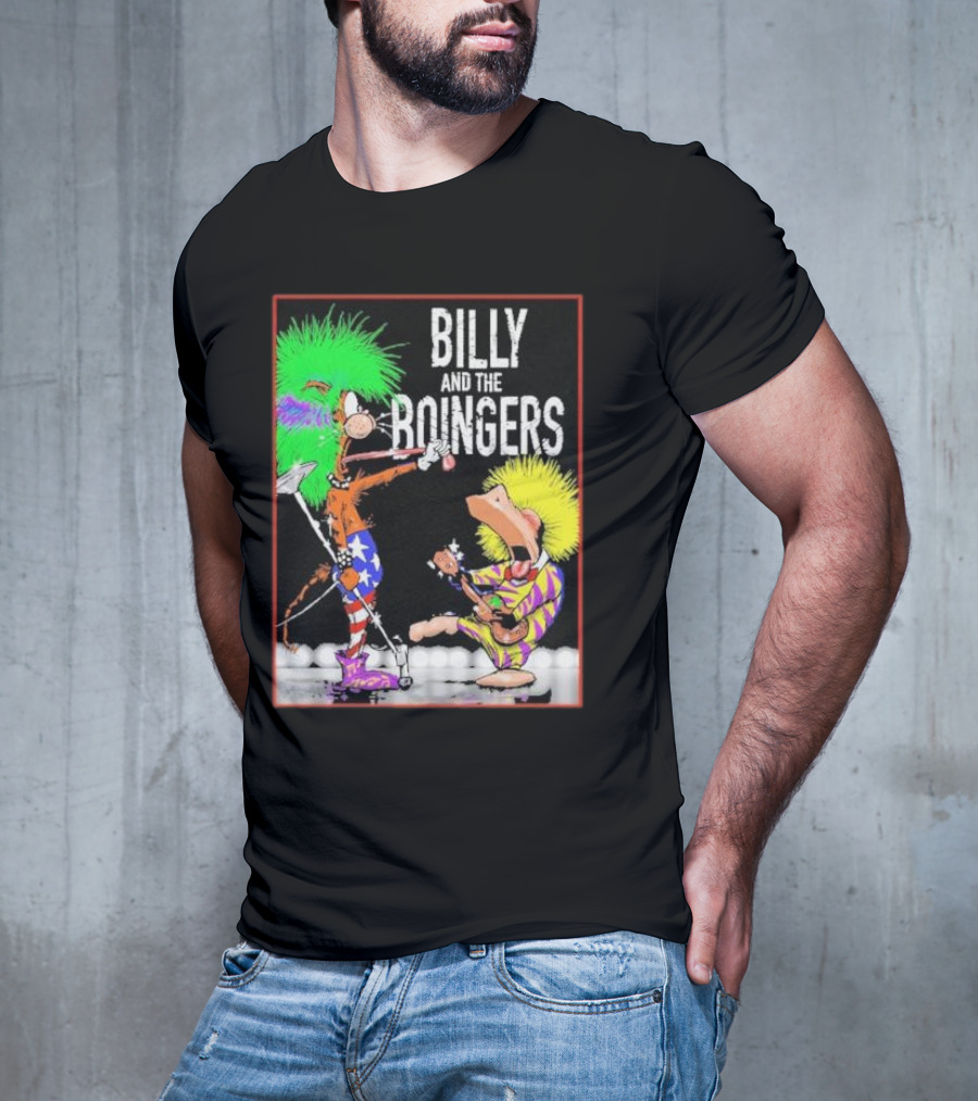 Billy And The Boingers Celebrate Big Hair Era With Great Music Star Stripes And Colors T-Shirt
