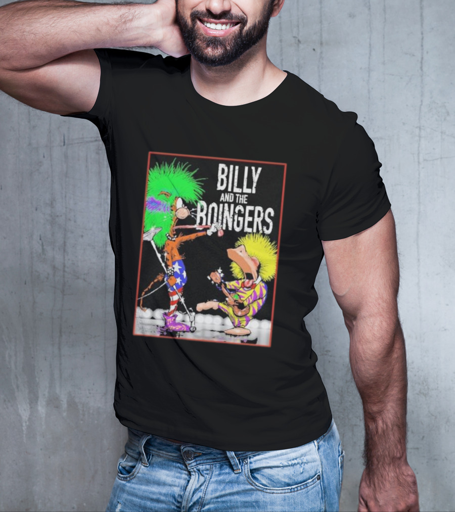 Billy And The Boingers Celebrate Big Hair Era With Great Music Star Stripes And Colors T-Shirt