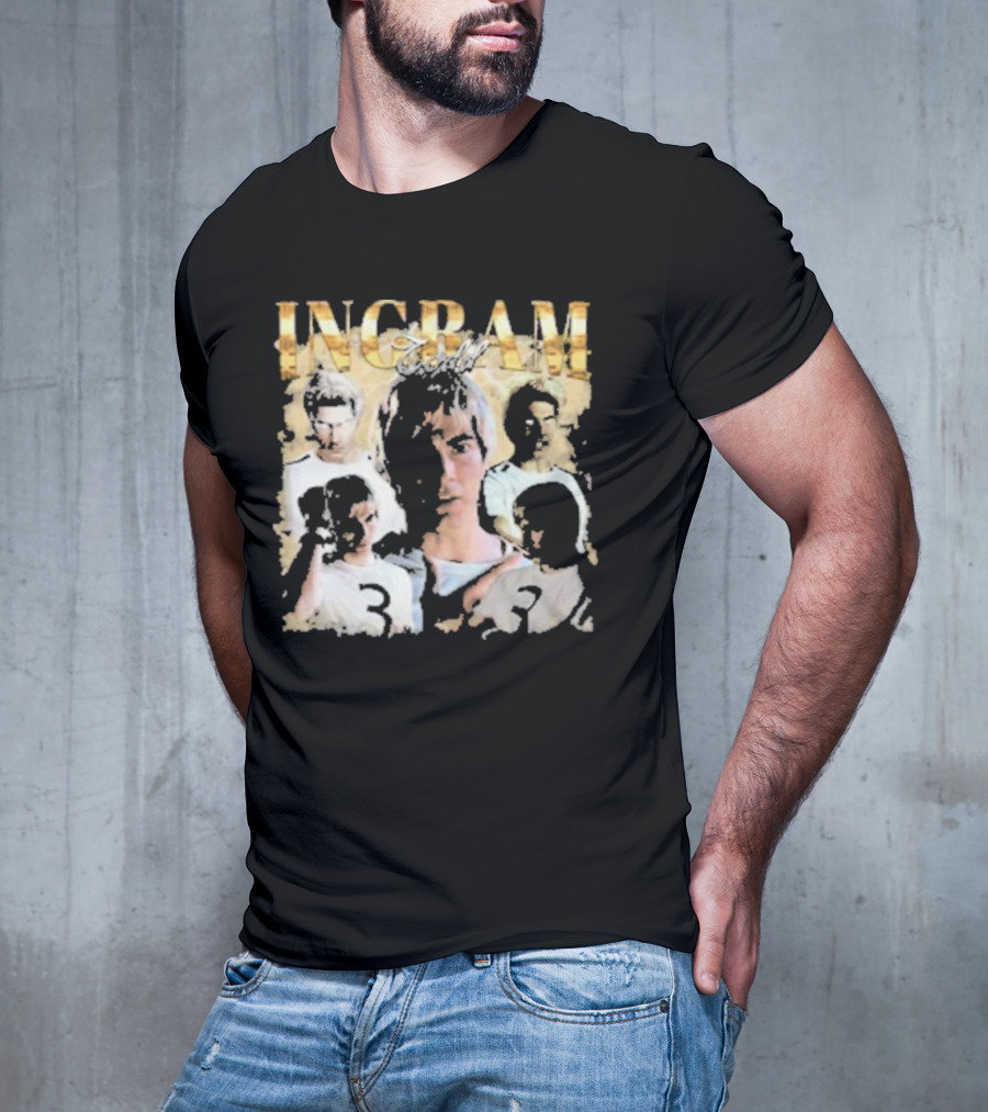 Todd Ingram Retro Collage With Gold Text And Number Three T-Shirt