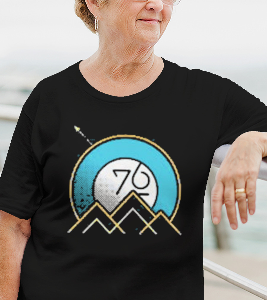 Rocket Over Rockies 76 Circular Mountain T-Shirt