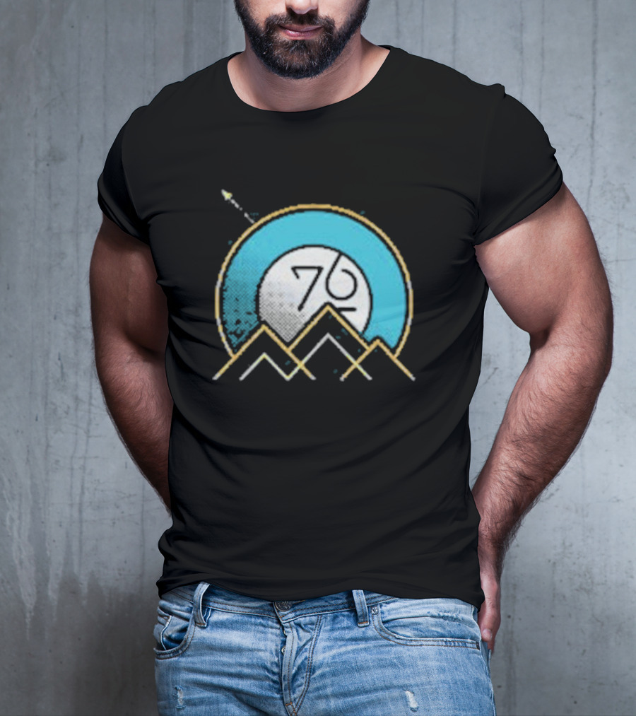 Rocket Over Rockies 76 Circular Mountain T-Shirt