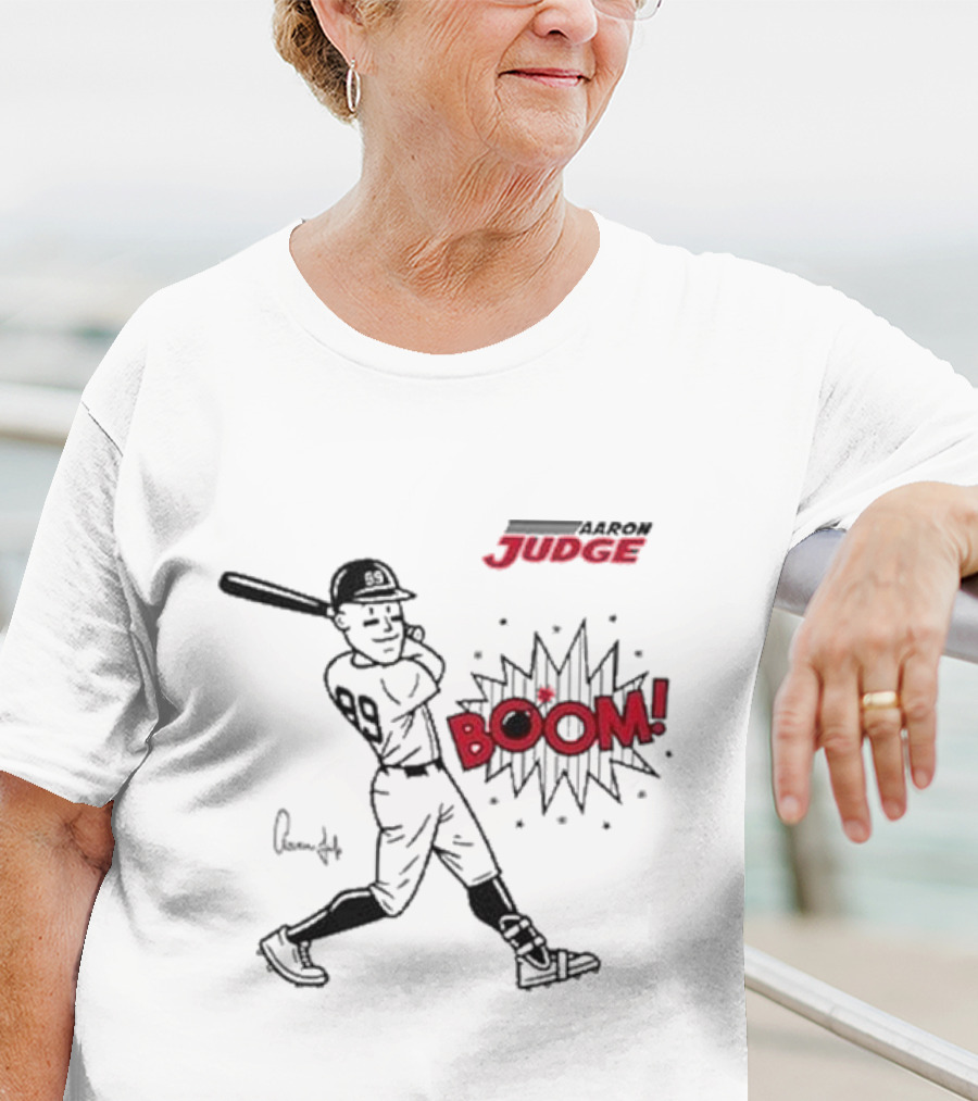 Aaron Judge 99 Boom Signature New York Yankees Baseball Caricature T-Shirt