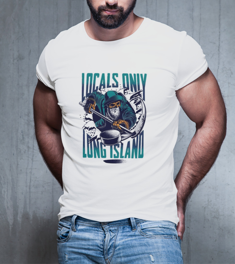Locals Only Long Island Reaper Hockey Stick Scythe T-Shirt