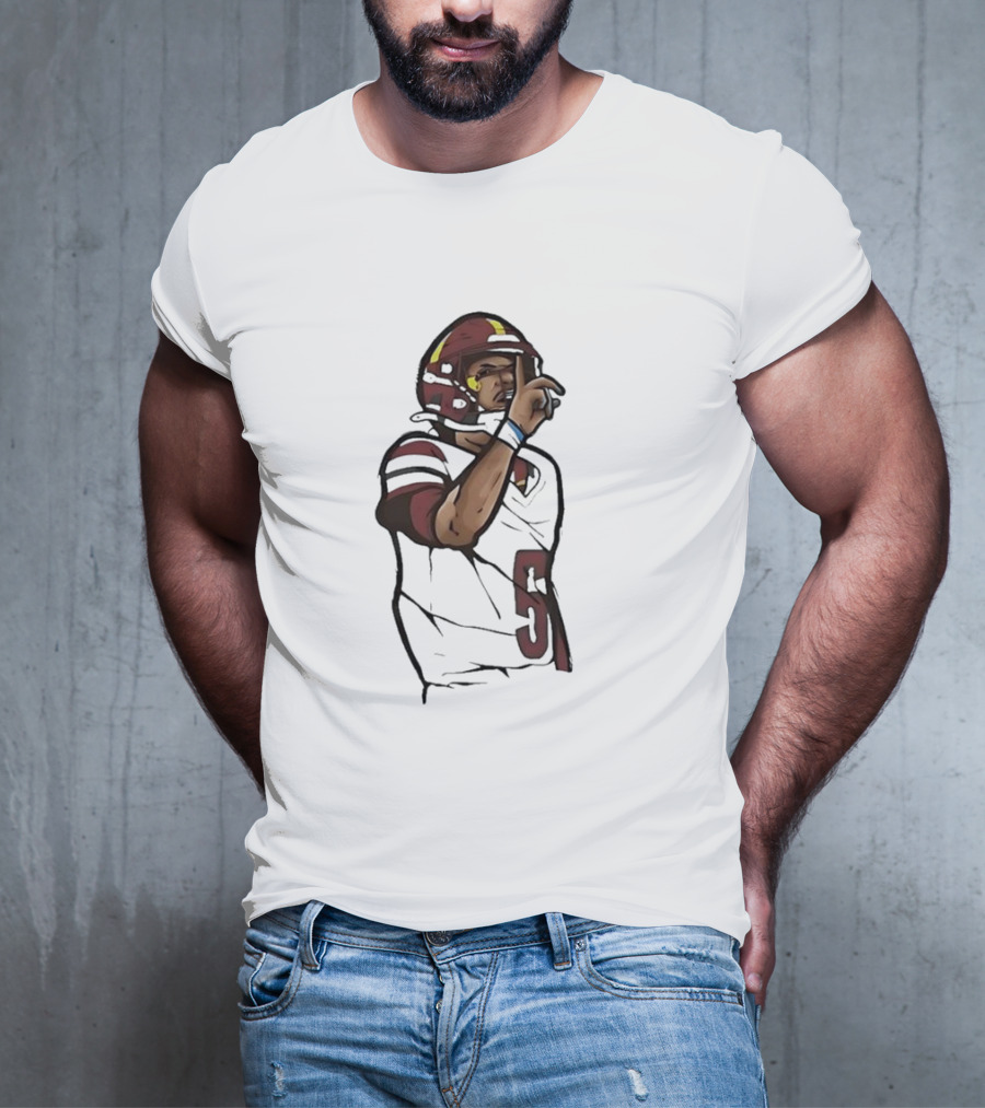 Washington Commanders Jayden Daniels Shhh Gesture Football Player T-Shirt