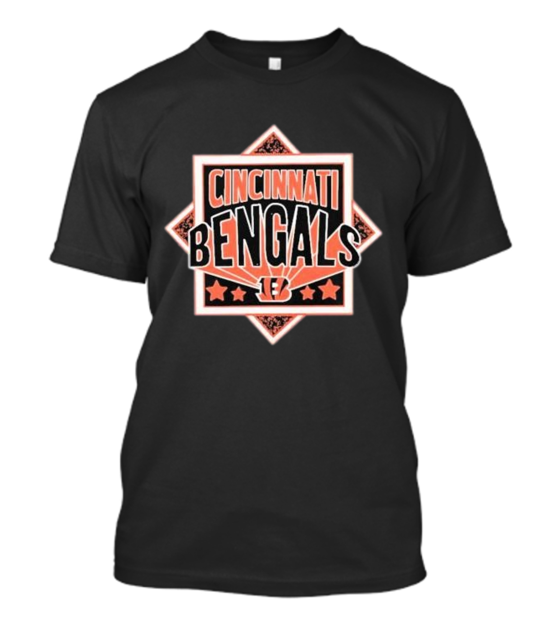 Cincinnati Bengals Stars Five Orange Black Triangles T-Shirt