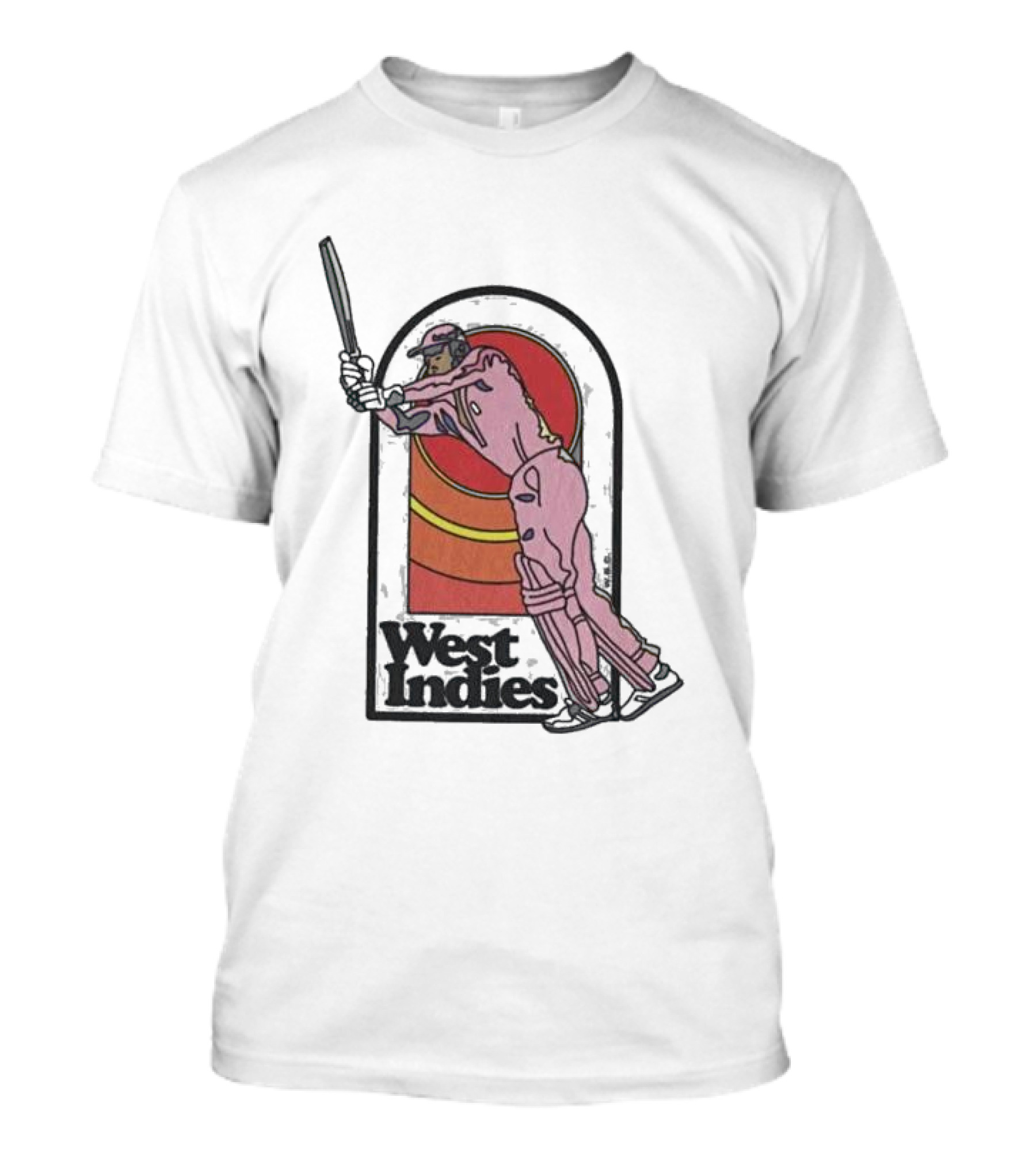 West Indies Cricket Pink 70s Uniform T-Shirt