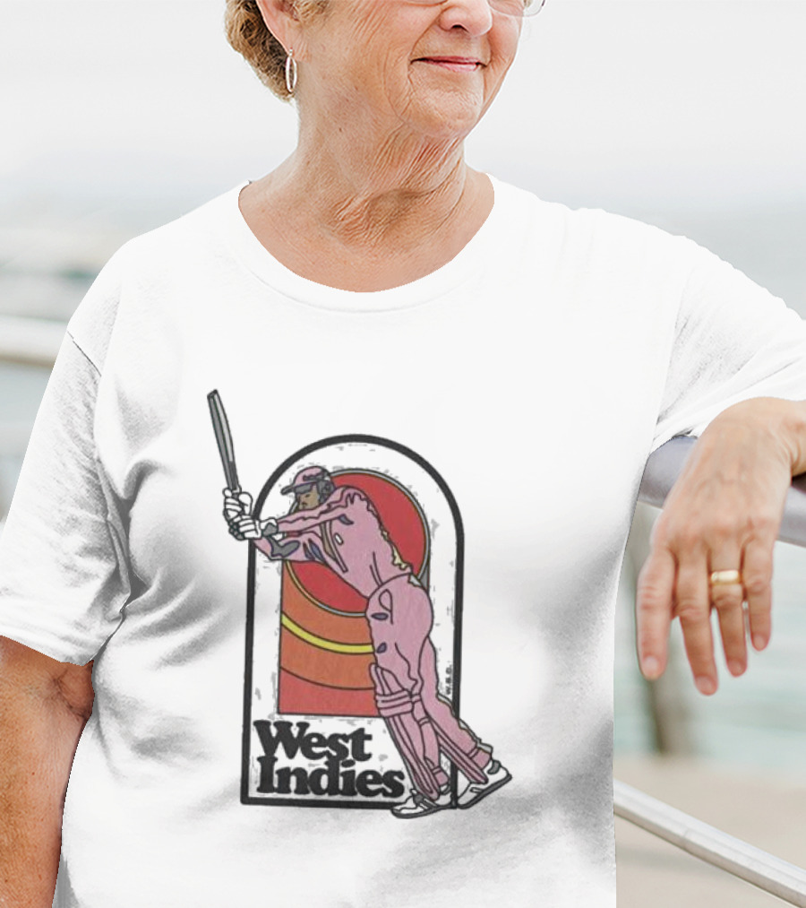 West Indies Cricket Pink 70s Uniform T-Shirt