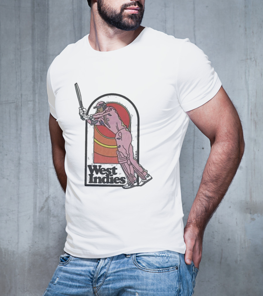 West Indies Cricket Pink 70s Uniform T-Shirt